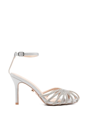 TWENTY FOURHAITCH crystal-embellishment heeled sandals - Silver