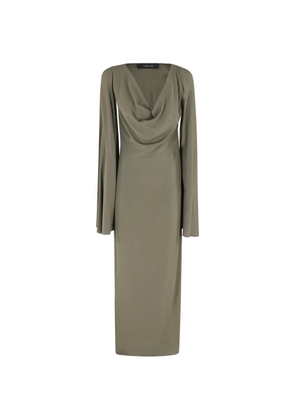 Federica Tosi cowl bell-sleeve midi dress - Green