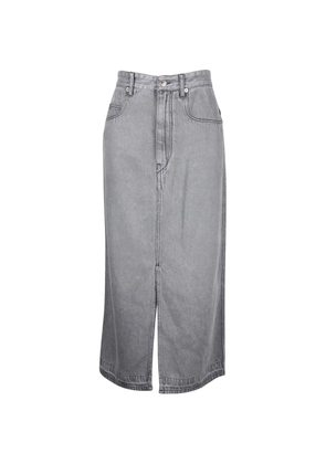 Isabel Marant Vintage denim front-slit midi skirt - Grey