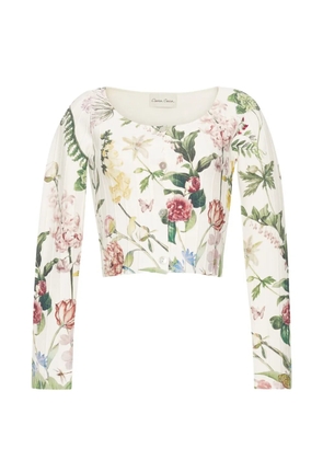 Cara Cara Rose floral-pattern cardigan - White
