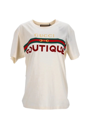 Gucci Pre-Owned logo-printed cotton T-shirt - Neutrals