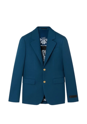 Versace button logo-patch blazer - Blue