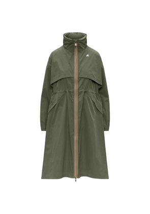 K-Way Aube Memory Touch drawstring panelled coat - Green