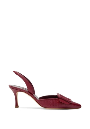 Manolo Blahnik Mayslibi buckle-detail heeled pumps - Red
