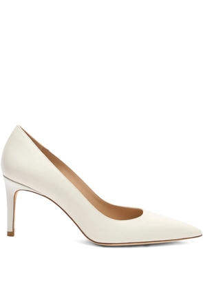 Stuart Weitzman 75mm Stuart Power pointed-toe leather pumps - White