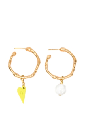 Forte Forte heart-charm hoop earrings - Gold