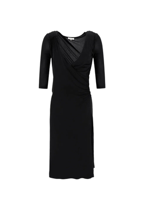 Etro Pre-Owned wrap-effect ruched midi dress - Black