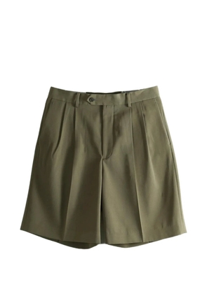 Auralee pleated gabardine shorts - Green