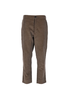 AMI Paris cropped corduroy trousers - Brown