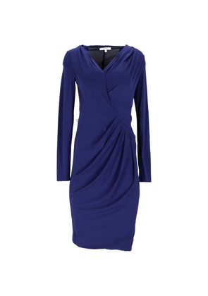 Max Mara draped long-sleeves midi dress - Blue