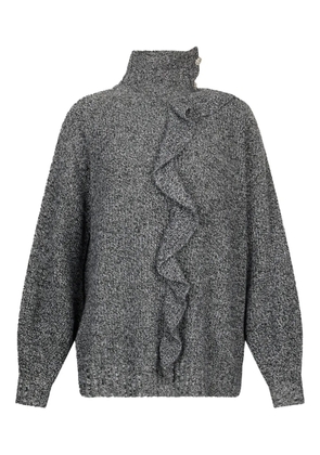 LIU JO high-neck ruffle-detail sweater - Black
