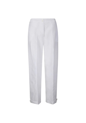 M.S.M Milano straight-leg linen trousers - White