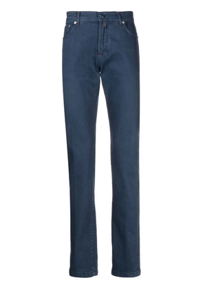 Kiton slim-cut chino trousers - Blue