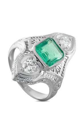 LB Exclusive diamond emerald ring - Silver