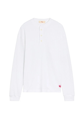 Cherry LA waffle button T-shirt - White