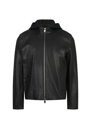 DONDUP hooded leather jacket - Black