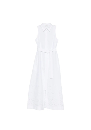 P.A.R.O.S.H. belt pointelle cotton maxi dress - White