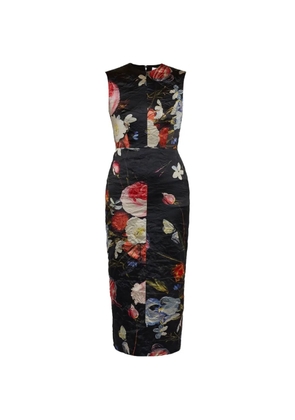 ERDEM floral midi dress - Black