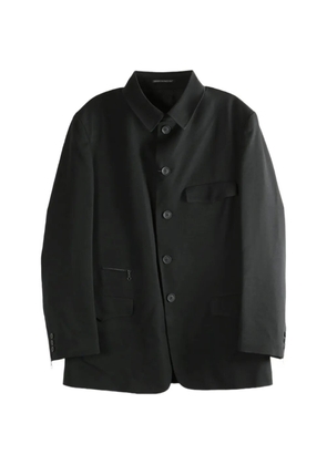 Yohji Yamamoto button-up gabardine jacket - Black