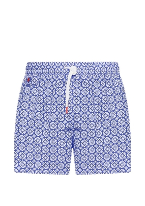 Kiton floral-print swim shorts - Blue