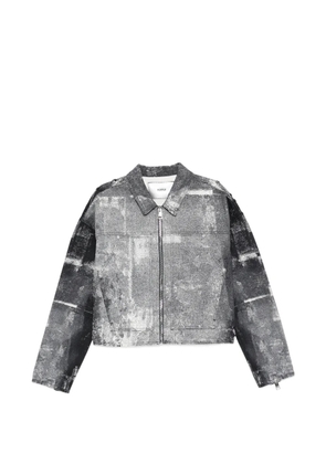 Purple Brand Carpenter Palms patterned zip jacket - Black