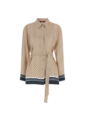 Max Mara Tenuta print belted shirt - Neutrals