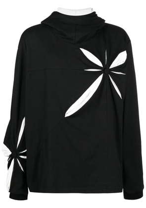 KUSIKOHC origami-pattern cotton hoodie - Black