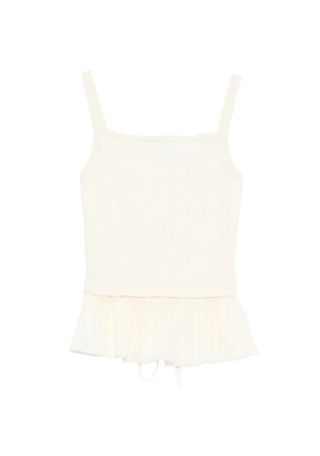 Juun.J ruffled ribbed top - Yellow