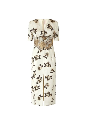 Antonio Marras floral V-neck midi dress - Neutrals