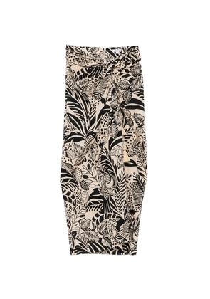 Poupette St Barth Uma animal-print midi skirt - Neutrals
