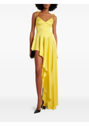 David Koma draped asymmetric dress - Yellow
