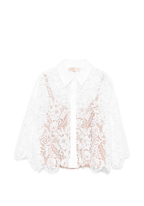 Michael Kors lace-overlay shirt - White