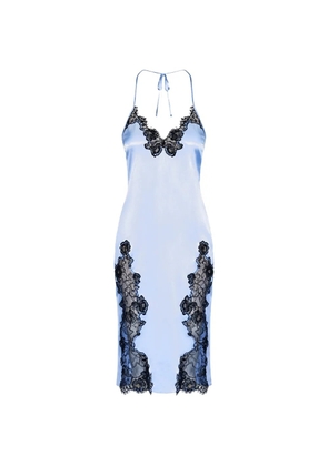 Fleur Du Mal Juliet lace-detail slip midi dress - Blue
