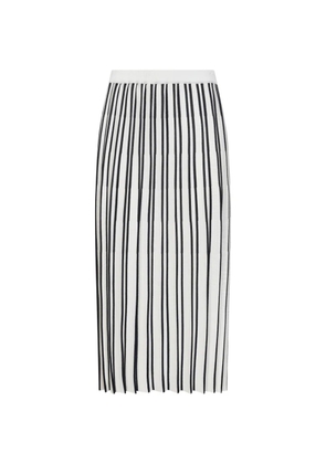 Blanca Vita ribbed pleated midi skirt - Neutrals