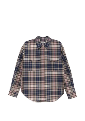 System pocket checked shirt - Blue