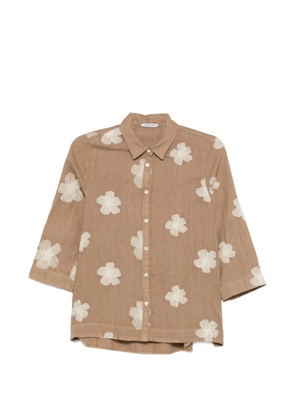Rosso 35 floral-embroidery shirt - Brown