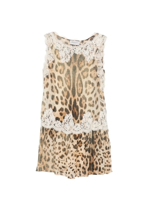 ERMANNO FIRENZE lace leopard dress - Neutrals