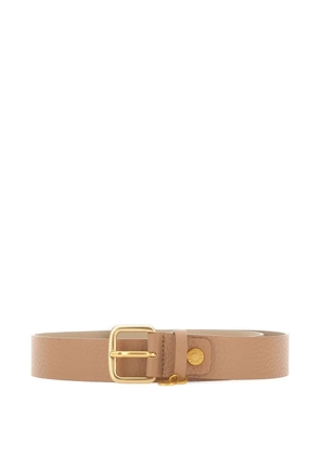 GIANNI CHIARINI square-buckle logo-charm belt - Neutrals