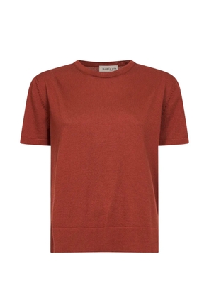 Blanca Vita ribbed short-sleeve sweater - Brown