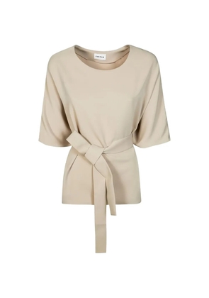 P.A.R.O.S.H. short-sleeve belted top - Neutrals