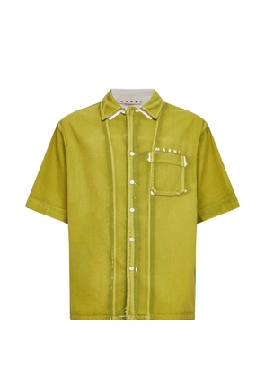 Marni logo patch-pocket shirt - Green