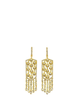 BUDDHA MAMA diamond flower-mesh earrings - Gold