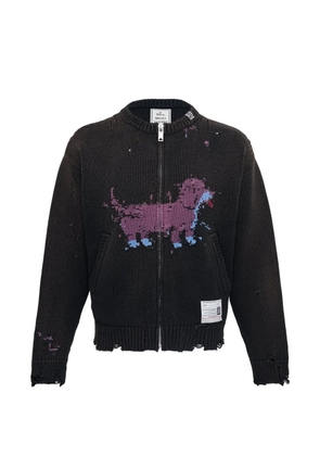 Maison MIHARA YASUHIRO dog-jacquard cardigan - Black