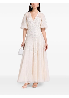 Needle & Thread embellished ruffled midi dress - Neutrals