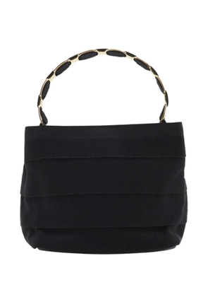 Ferragamo Pre-Owned 1990-2000 Nylon Tiered Grosgrain Vara satchel - Black