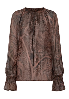 PINKO paisley-print ruffled blouse - Brown