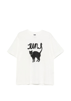 Juun.J cat-print T-shirt - White