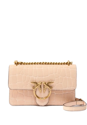 PINKO crocodile-effect bird chain cross body bag - Neutrals