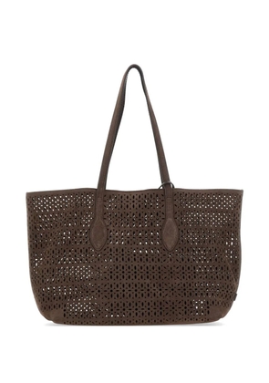 GIANNI CHIARINI Mashup laser-cut double-handle shoulder bag - Brown