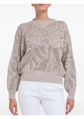 Brunello Cucinelli open-knit sweater - Neutrals